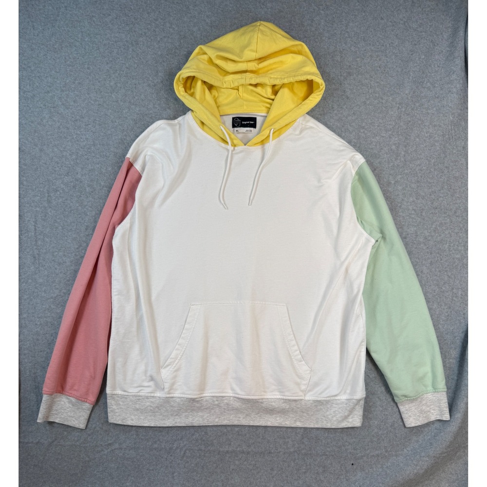 Original Use XL Hoodie Colorblock Pastel Retro Streetwear Cotton Blend Pocket
